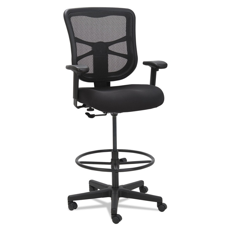 ALERA ELUSION SERIES MESH STOOL, 33.13" SEAT HEIGHT, SUPPORTS UP TO 275 LBS., BLACK SEAT/BLACK BACK, BLACK BASE