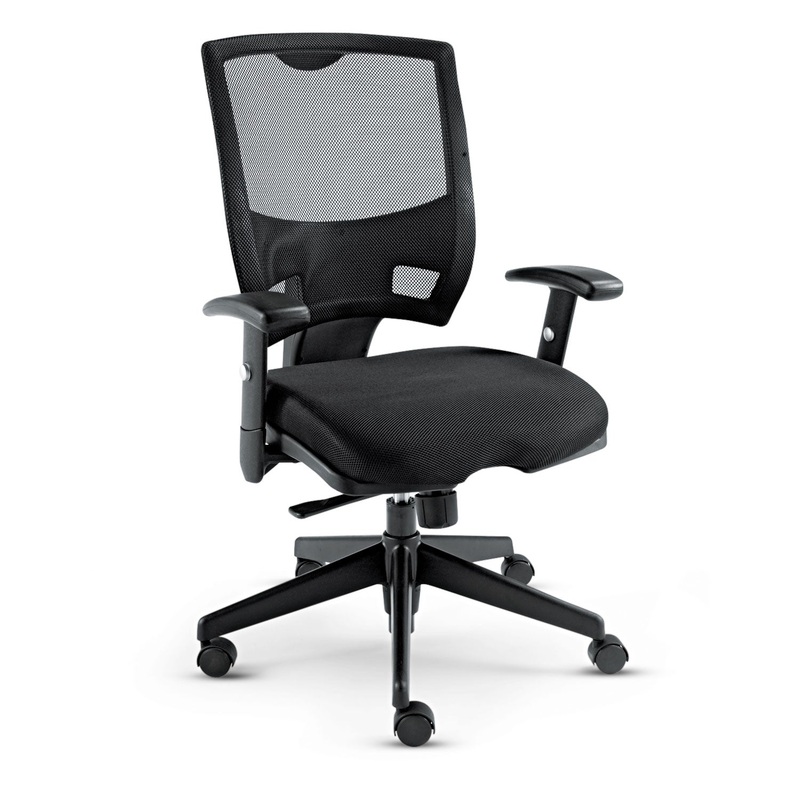 ALERA EPOCH SERIES FABRIC MESH MULTIFUNCTION CHAIR, SUPPORTS UP TO 275 LBS., BLACK SEAT/BLACK BACK, BLACK BASE