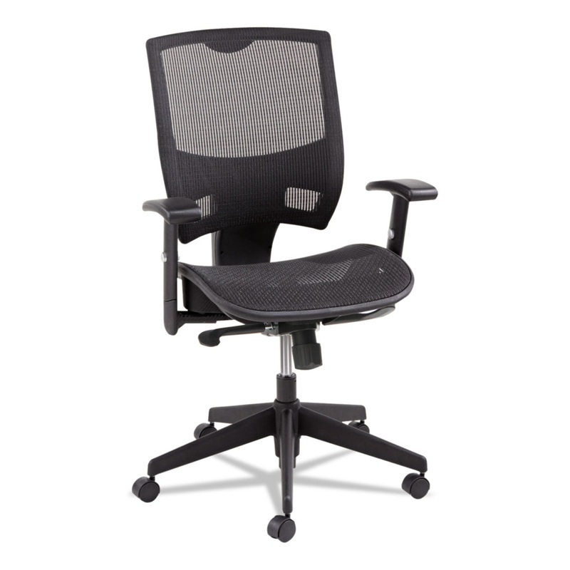 ALERA EPOCH SERIES SUSPENSION MESH MULTIFUNCTION CHAIR, SUPPORTS UP TO 275 LBS., BLACK SEAT/BLACK BACK, BLACK BASE