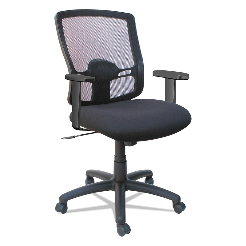 ALERA ETROS SERIES MESH MID-BACK PETITE SWIVEL/TILT CHAIR, SUPPORTS UP TO 275 LBS., BLACK SEAT/BLACK BACK, BLACK BASE