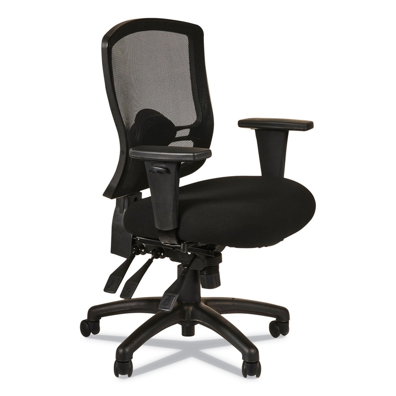 ALERA ETROS SERIES MID-BACK MULTIFUNCTION WITH SEAT SLIDE CHAIR, SUPPORTS UP TO 275 LBS., BLACK SEAT/BLACK BACK, BLACK BASE