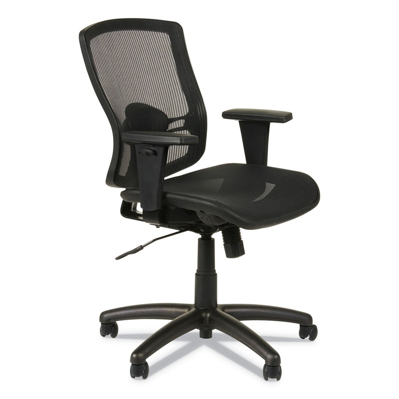 ALERA ETROS SERIES SUSPENSION MESH MID-BACK SYNCHRO TILT CHAIR, SUPPORTS UP TO 275 LBS., BLACK SEAT/BLACK BACK, BLACK BASE