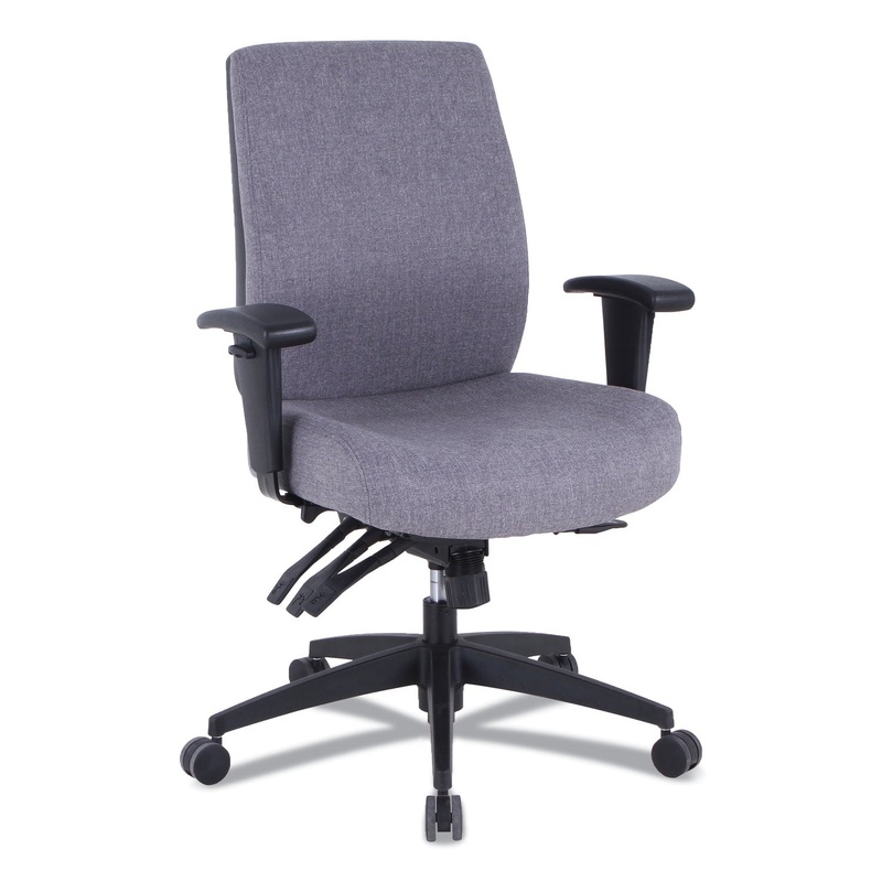 ALERA WRIGLEY SERIES 24/7 HIGH PERFORMANCE MID-BACK MULTIFUNCTION TASK CHAIR, UP TO 275 LBS., GRAY SEAT/BACK, BLACK BASE