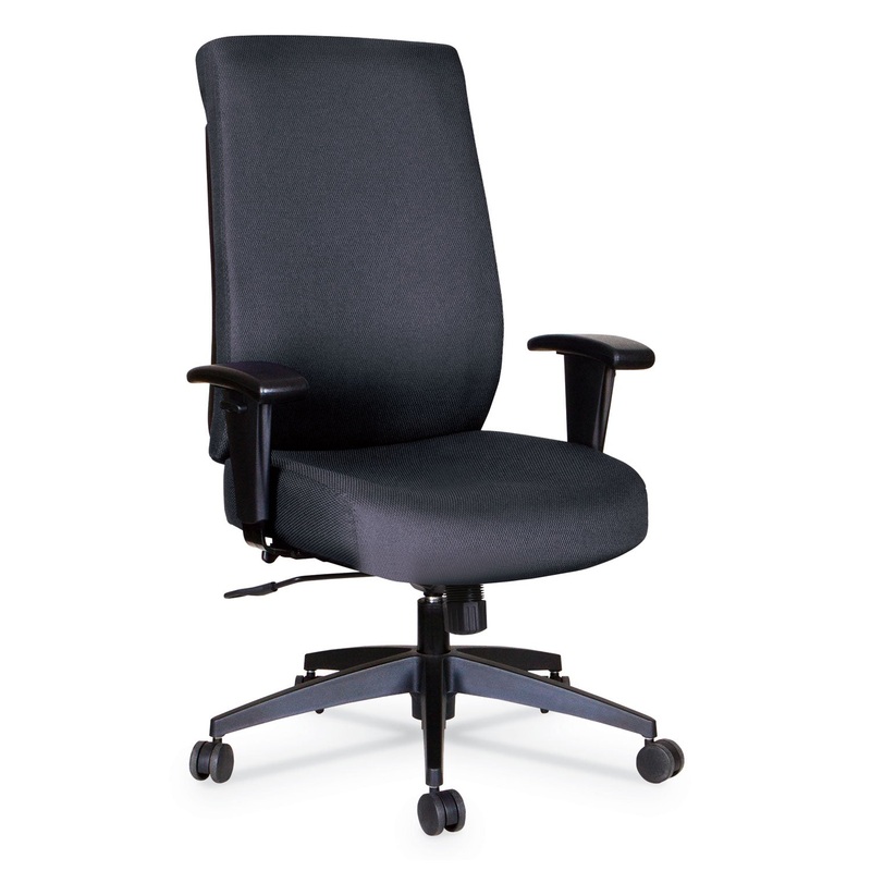 ALERA WRIGLEY SERIES HIGH PERFORMANCE HIGH-BACK SYNCHRO-TILT TASK CHAIR, UP TO 275 LBS., BLACK SEAT/BACK, BLACK BASE