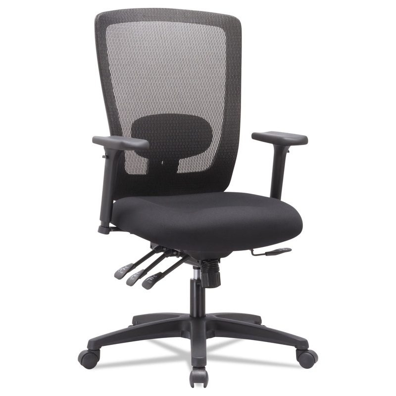 ALERA ENVY SERIES MESH HIGH-BACK MULTIFUNCTION CHAIR, SUPPORTS UP TO 250 LBS., BLACK SEAT/BLACK BACK, BLACK BASE