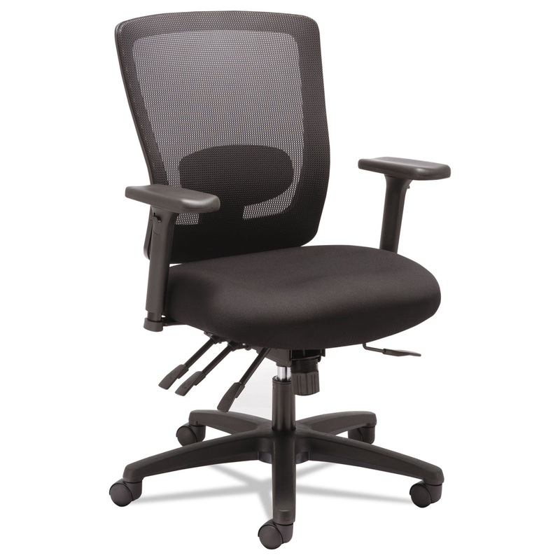ALERA ENVY SERIES MESH MID-BACK MULTIFUNCTION CHAIR, SUPPORTS UP TO 250 LBS., BLACK SEAT/BLACK BACK, BLACK BASE