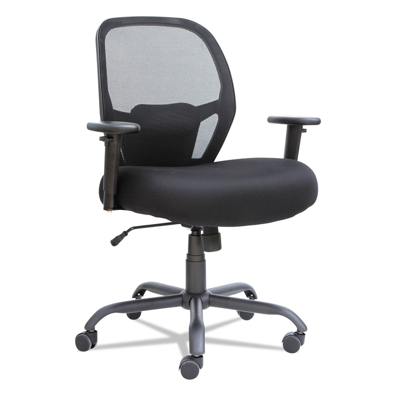 ALERA MERIX450 SERIES MESH BIG AND TALL CHAIR, SUPPORTS UP TO 450 LBS., BLACK SEAT/BLACK BACK, BLACK BASE