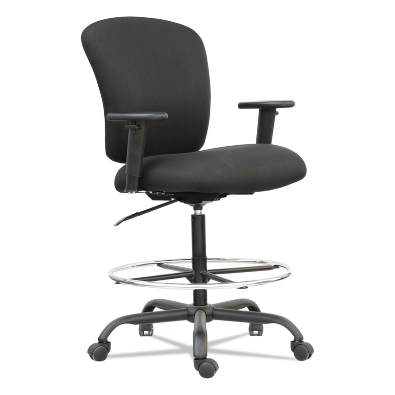 ALERA MOTA SERIES BIG AND TALL STOOL, 31.13" SEAT HEIGHT, SUPPORTS UP TO 450 LBS., BLACK SEAT/BLACK BACK, BLACK BASE