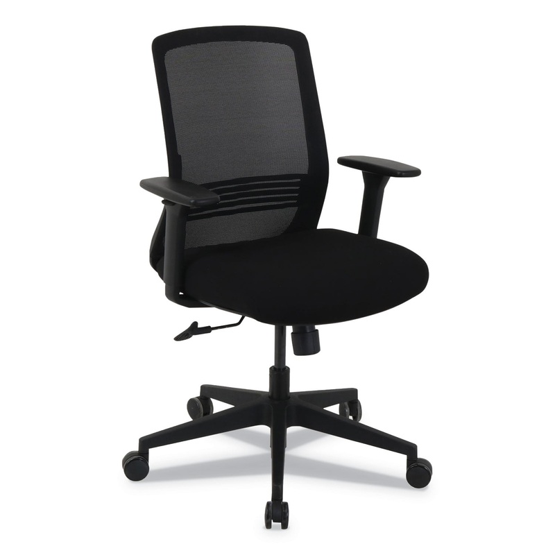 KATHY IRELAND OFFICE BY ALERA RESOLUTE SERIES MESH OFFICE CHAIR, SUPPORTS UP TO 275 LBS., BLACK SEAT/BACK, BLACK BASE
