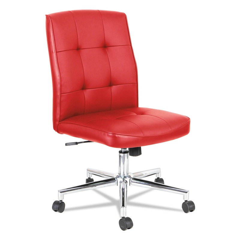 SLIMLINE SWIVEL/TILT TASK CHAIR, SUPPORTS UP TO 275 LBS., RED SEAT/RED BACK, CHROME BASE
