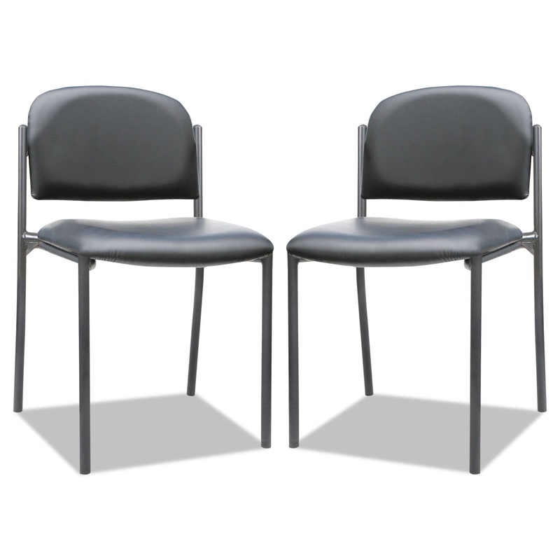 ALERA SORRENTO SERIES STACKING GUEST CHAIR, ARMLESS, BLACK SEAT/BLACK BACK, BLACK BASE, 2/CARTON