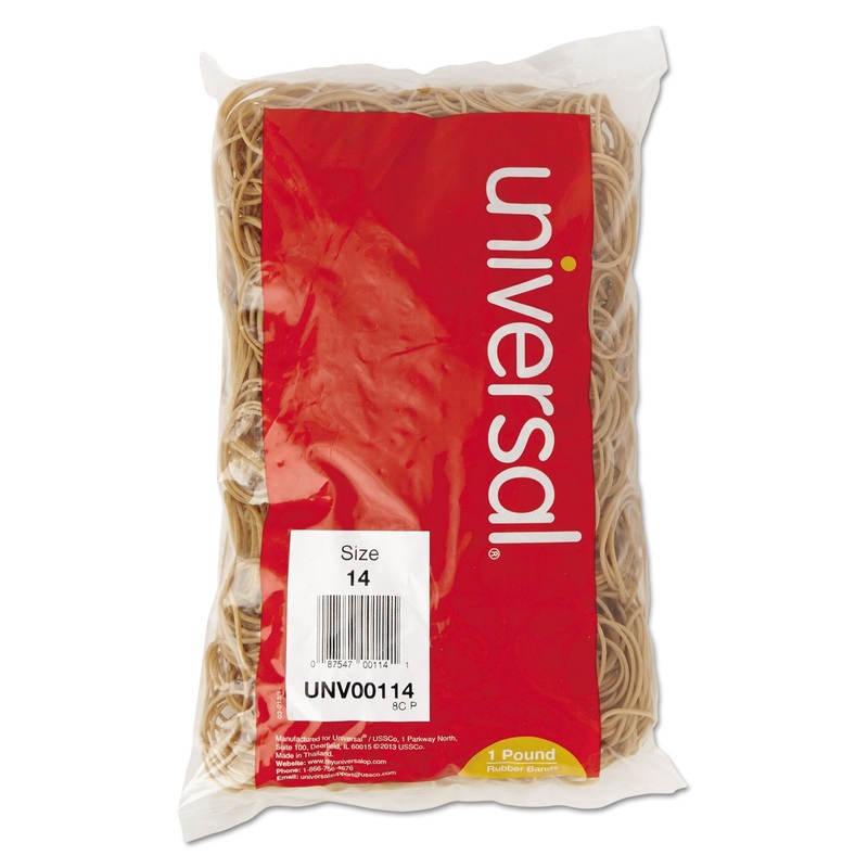 RUBBER BANDS, SIZE 14, 0.04" GAUGE, BEIGE, 1 LB BOX, 2,200/PACK