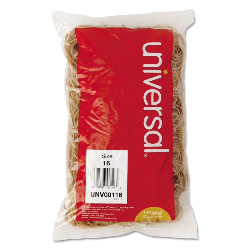 RUBBER BANDS, SIZE 16, 0.04" GAUGE, BEIGE, 1 LB BOX, 1,900/PACK