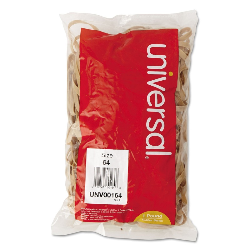 RUBBER BANDS, SIZE 64, 0.04" GAUGE, BEIGE, 1 LB BOX, 320/PACK