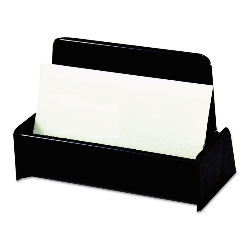 Business Card Holder, Capacity 50 3 1/2 X 2 Cards, Black