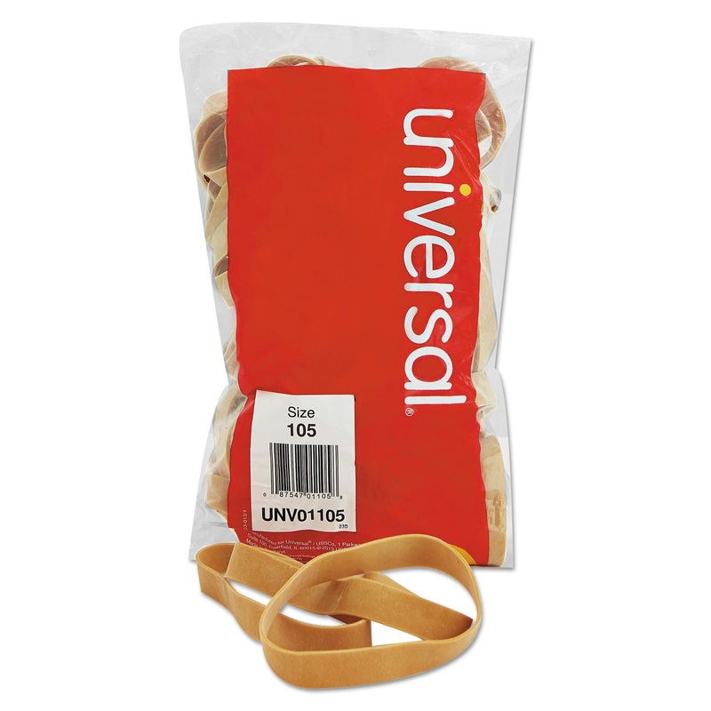 RUBBER BANDS, SIZE 105, 0.06" GAUGE, BEIGE, 1 LB BOX, 55/PACK