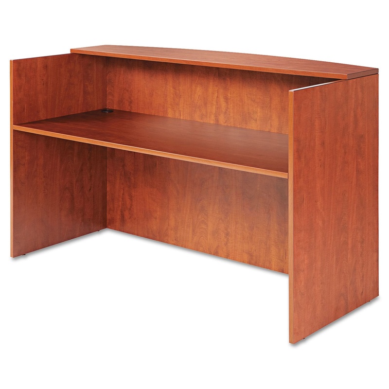 ALERA VALENCIA SERIES RECEPTION DESK WITH COUNTER, 71W X 35.5D X 42.5H, CHERRY