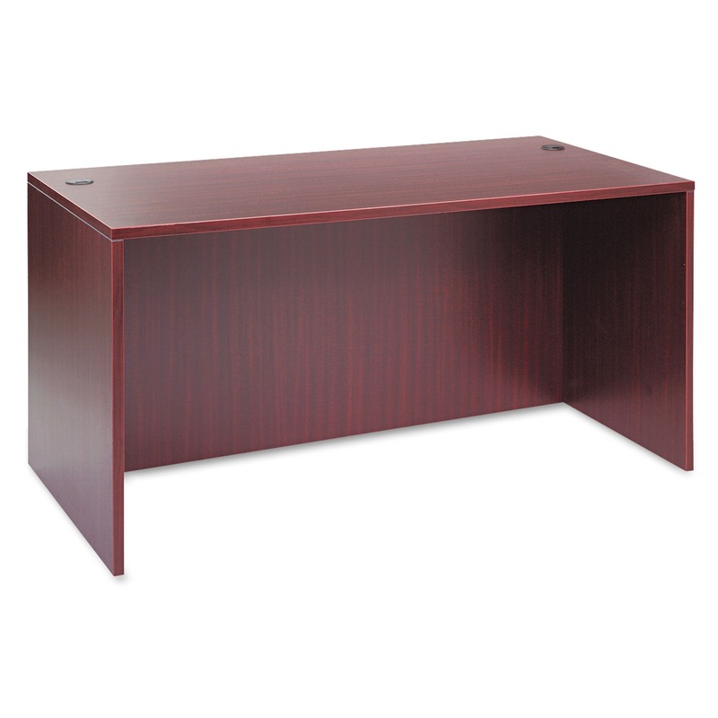 ALERA VALENCIA SERIES STRAIGHT DESK SHELL, 59.13W X 29.5D X 29.63H, MAHOGANY