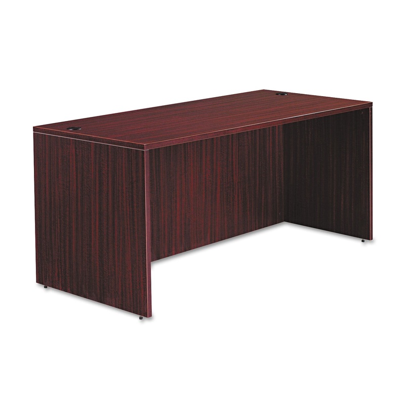 ALERA VALENCIA SERIES STRAIGHT FRONT DESK SHELL, 65W X 29.5D X 29.63H, MAHOGANY