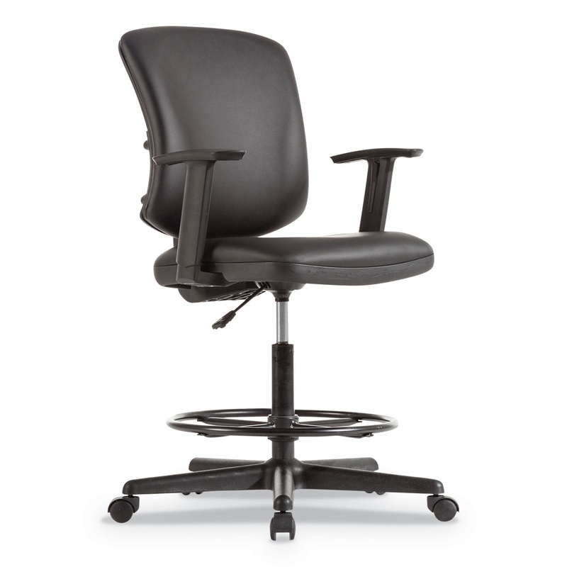 EVERYDAY TASK STOOL, 31.38" SEAT HEIGHT, SUPPORTS UP TO 275 LBS., BLACK SEAT/BLACK BACK, BLACK BASE