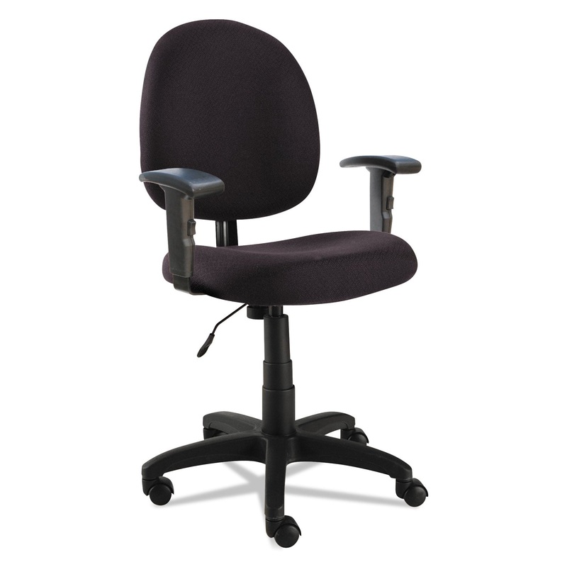 ALERA ESSENTIA SERIES SWIVEL TASK CHAIR WITH ADJUSTABLE ARMS, SUPPORTS UP TO 275 LBS., BLACK SEAT/BLACK BACK, BLACK BASE