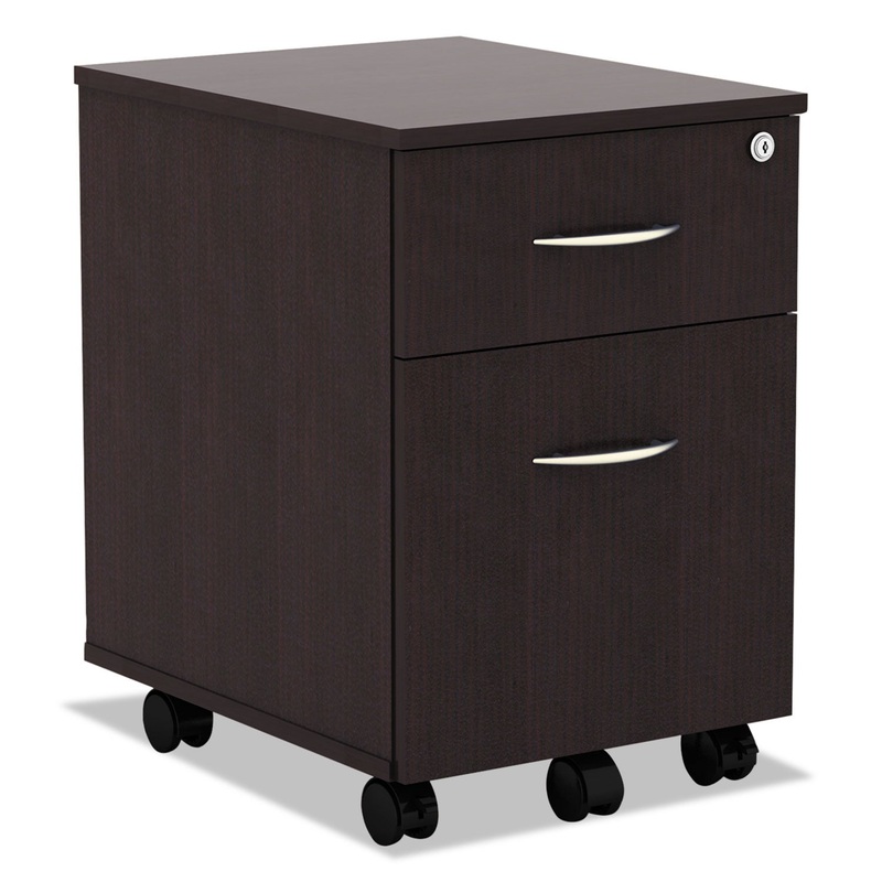 ALERA VALENCIA SERIES MOBILE BOX/FILE PEDESTAL, 15.88W X 19.13D X 22.88H, ESPRESSO