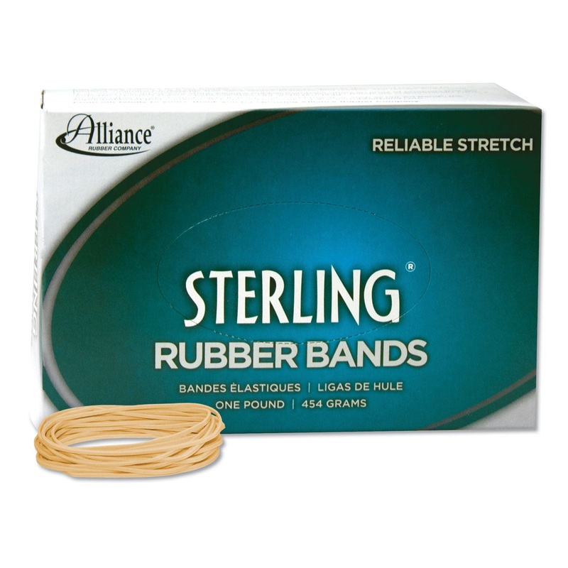 STERLING RUBBER BANDS, SIZE 19, 0.03" GAUGE, CREPE, 1 LB BOX, 1,700/BOX