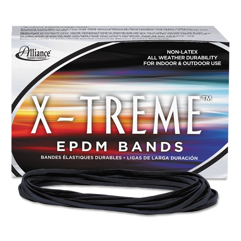 X-TREME RUBBER BANDS, SIZE 117B, 0.08" GAUGE, BLACK, 1 LB BOX, 200/BOX