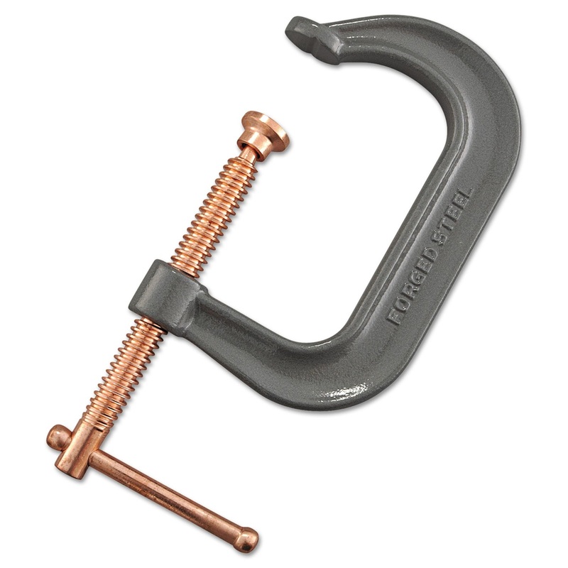 Drop Forged C Clamp, 4 1/2", Steel, Gray