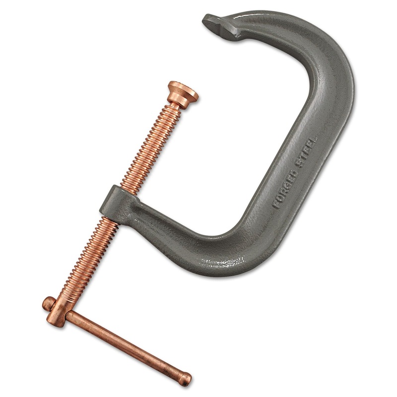 Drop Forged C Clamp, 6 1/16", Steel, Gray