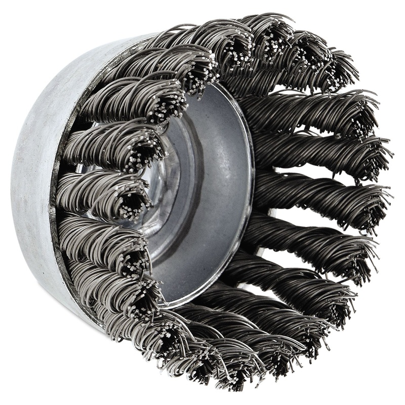 Usc80 Carbon Steel Knot Wire Cup Brush, .02 Wire, 2 3/4"dia