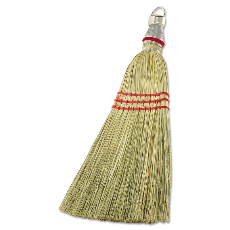 Whisk Broom, Corn Fiber Bristles, 12" Bristles, Metal Handle