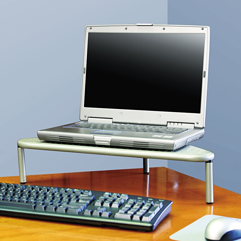 Metal Art Corner Stand With Under-Shelf Storage, 20 X 11 1/2 X 5, Pewter