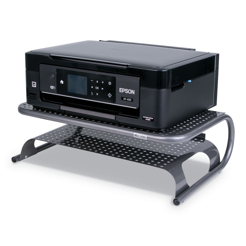 Metal Desktop Printer/monitor Stand, 18 1/2" X 12" X 5 3/4", Pewter