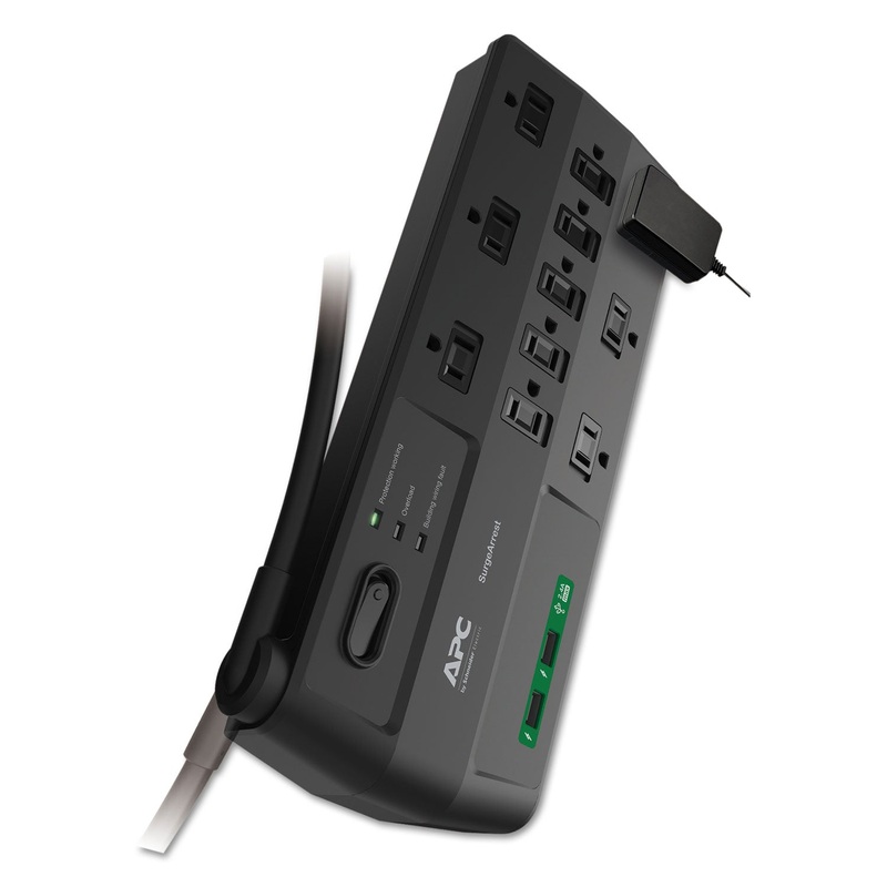 PERFORMANCE SURGEARREST POWER SURGE PROTECTOR, 11 AC OUTLETS, 2 USB PORTS, 8FT CORD, 2880 J, BLACK