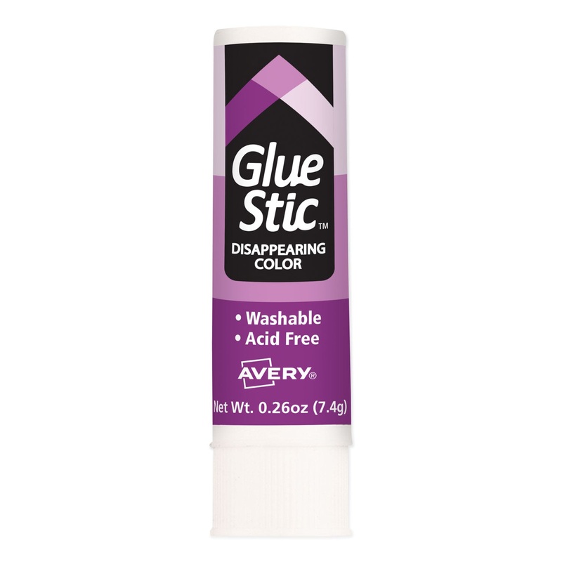 PERMANENT GLUE STIC, 0.26 OZ, APPLIES PURPLE, DRIES CLEAR
