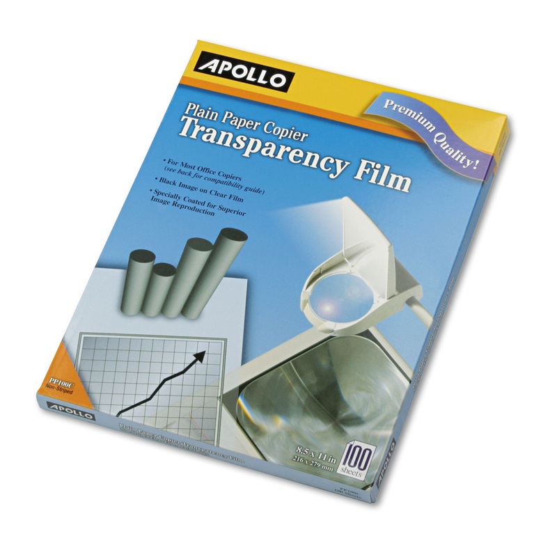 PLAIN PAPER B/W TRANSPARENCY FILM, LETTER, CLEAR, 100/BOX