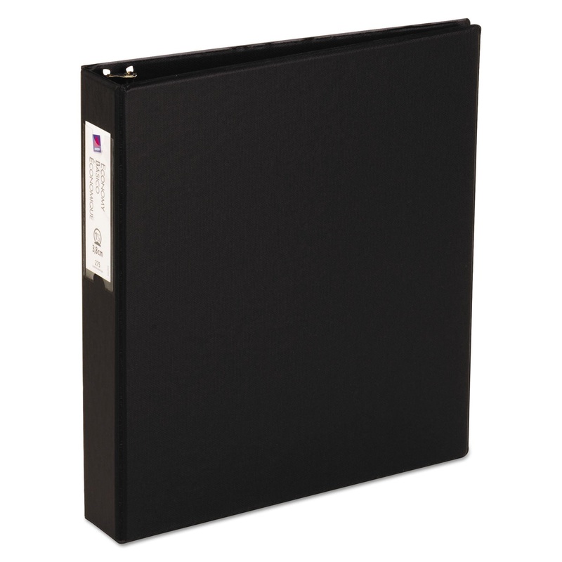 ECONOMY NON-VIEW BINDER WITH ROUND RINGS, 3 RINGS, 1.5" CAPACITY, 11 X 8.5, BLACK