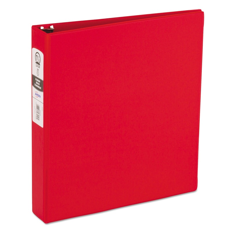 ECONOMY NON-VIEW BINDER WITH ROUND RINGS, 3 RINGS, 1.5" CAPACITY, 11 X 8.5, RED