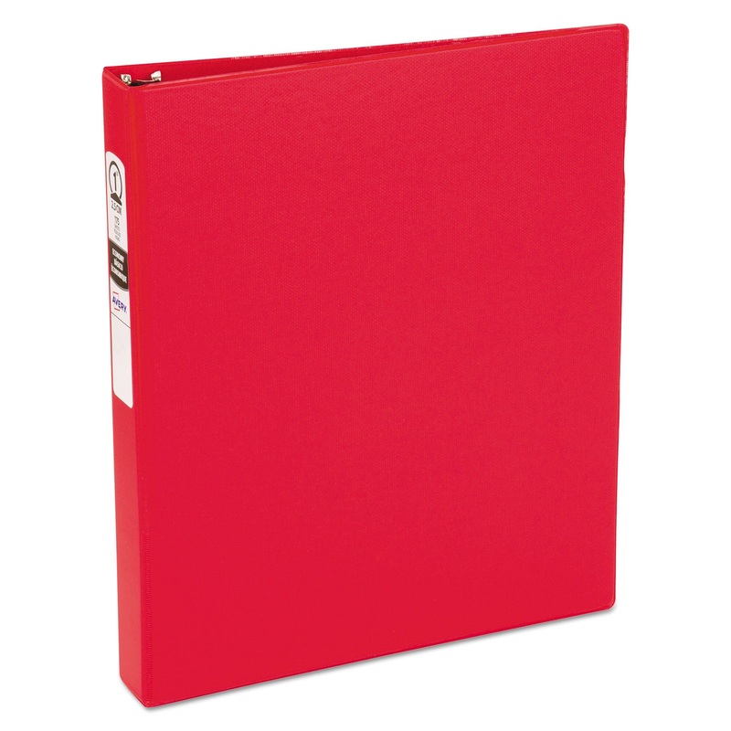 ECONOMY NON-VIEW BINDER WITH ROUND RINGS, 3 RINGS, 1" CAPACITY, 11 X 8.5, RED