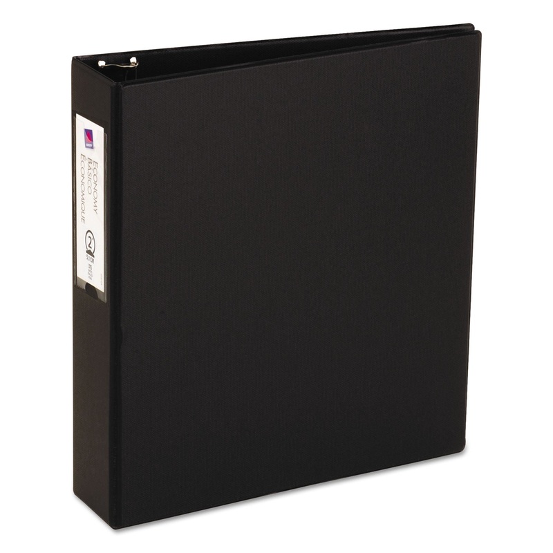ECONOMY NON-VIEW BINDER WITH ROUND RINGS, 3 RINGS, 2" CAPACITY, 11 X 8.5, BLACK