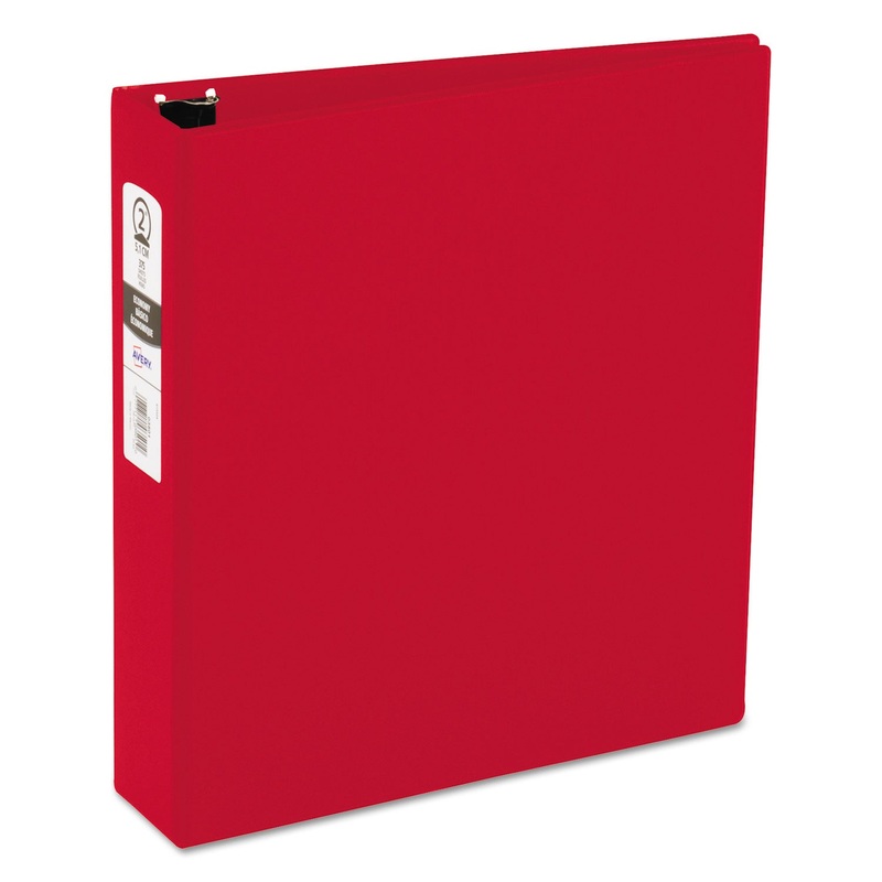 ECONOMY NON-VIEW BINDER WITH ROUND RINGS, 3 RINGS, 2" CAPACITY, 11 X 8.5, RED