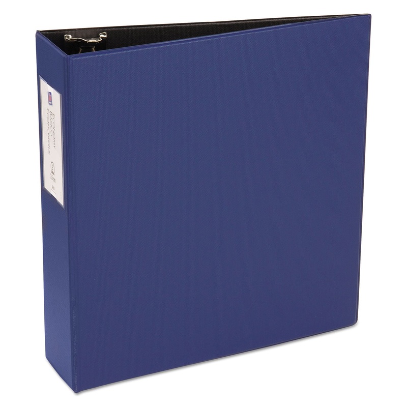 ECONOMY NON-VIEW BINDER WITH ROUND RINGS, 3 RINGS, 3" CAPACITY, 11 X 8.5, BLUE