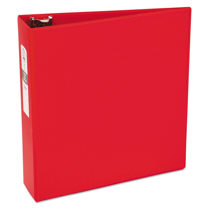 ECONOMY NON-VIEW BINDER WITH ROUND RINGS, 3 RINGS, 3" CAPACITY, 11 X 8.5, RED