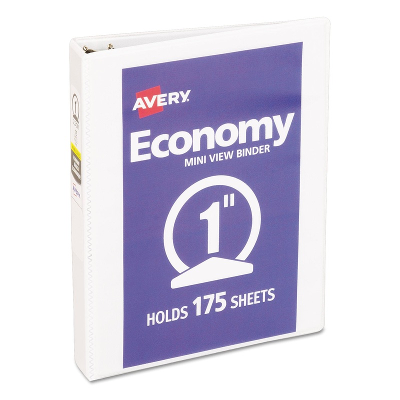 ECONOMY VIEW BINDER WITH ROUND RINGS , 3 RINGS, 1" CAPACITY, 8.5 X 5.5, WHITE