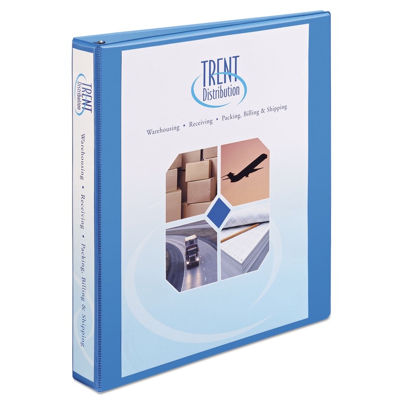 HEAVY-DUTY NON STICK VIEW BINDER WITH DURAHINGE AND SLANT RINGS, 3 RINGS, 1" CAPACITY, 11 X 8.5, LIGHT BLUE