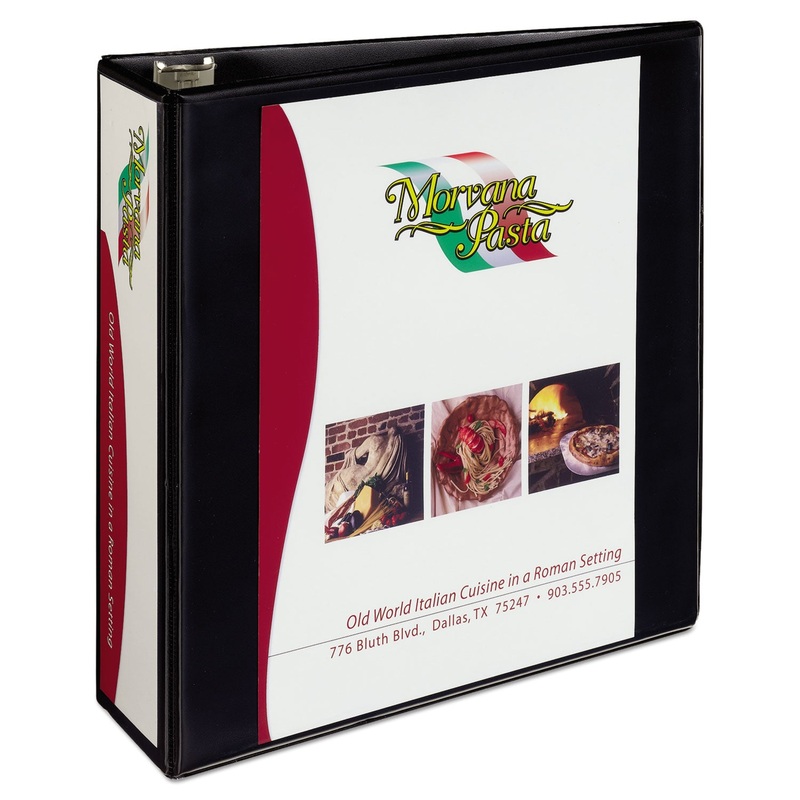 HEAVY-DUTY NON STICK VIEW BINDER WITH DURAHINGE AND SLANT RINGS, 3 RINGS, 3" CAPACITY, 11 X 8.5, BLACK