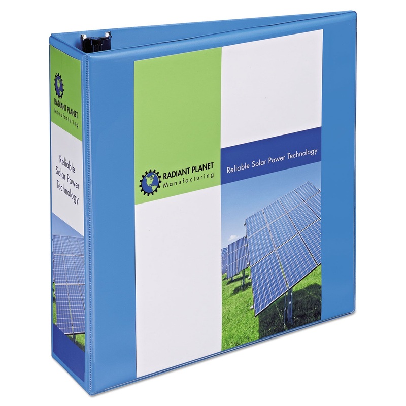 HEAVY-DUTY NON STICK VIEW BINDER WITH DURAHINGE AND SLANT RINGS, 3 RINGS, 3" CAPACITY, 11 X 8.5, LIGHT BLUE