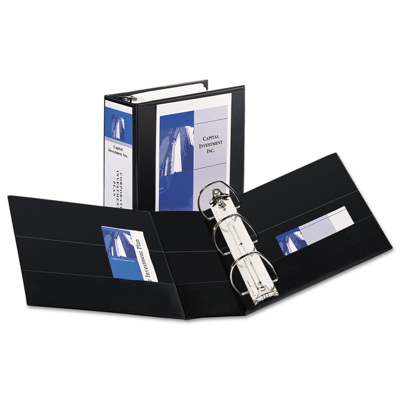 DURABLE VIEW BINDER WITH DURAHINGE AND EZD RINGS, 3 RINGS, 5" CAPACITY, 11 X 8.5, BLACK