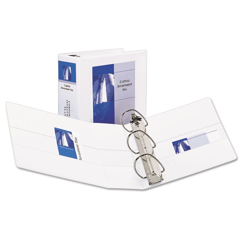DURABLE VIEW BINDER WITH DURAHINGE AND EZD RINGS, 3 RINGS, 5" CAPACITY, 11 X 8.5, WHITE